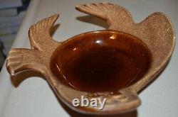 Walrus Ashtray Haegar 8329-ds Brown Odd Animal Art Deco Potterie MCM USA Vtg 60s